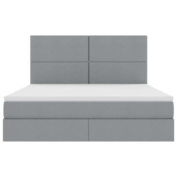 Легло с място за съхранение и LED с LED Светлосиво 160 x 200 cm