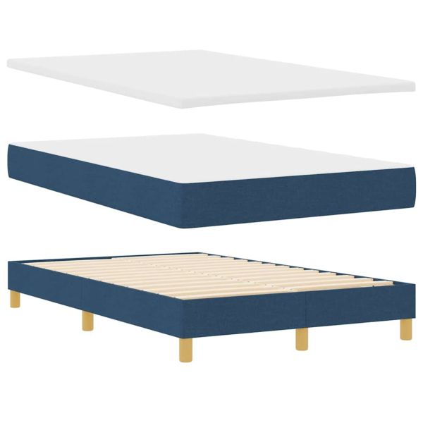 Легло с пружинирана основа с таблото Синьо 120 x 190 cm текстил
