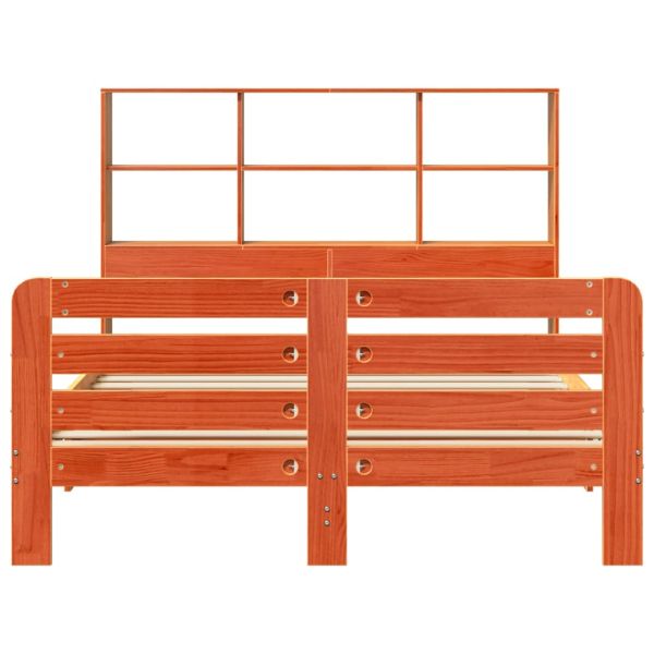 Рамка за легло без матрак, восъчнокафяв, 150x200 см, бор масив