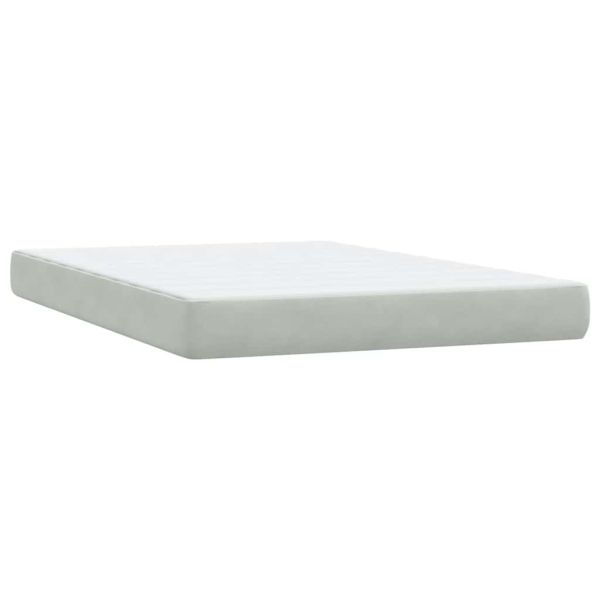 Боксспринг легло с матрак, светлосиво, 160x220 см, кадифе