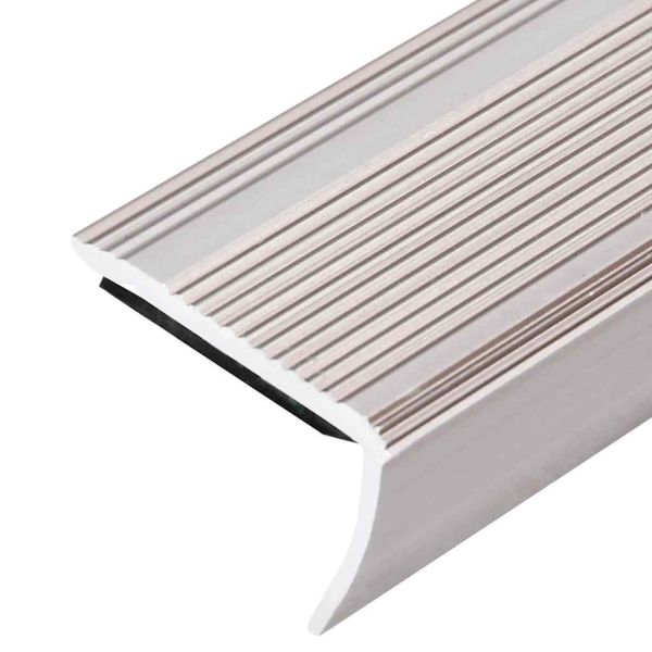 Ръбове за стъпала, Г-образни, 5 бр, алуминий, 100 см, шампанско