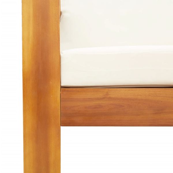 Градински комплект диван с възглавници, 9 части, акация масив