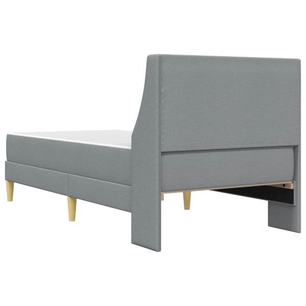 Рамка за легло с матрак Светлосиво 90 x 200 cm текстил