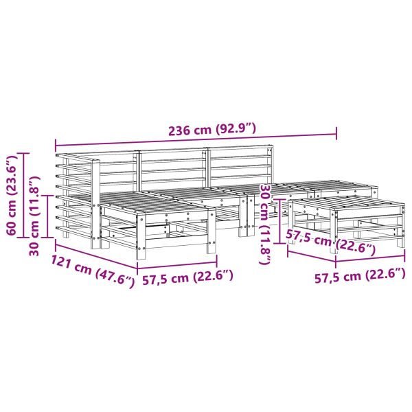 Комплект за почивка в градина 5 pcs Восъчен Кафяв