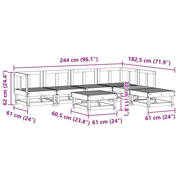 Комплект за почивка в градина 7 pcs Восъчен Кафяв