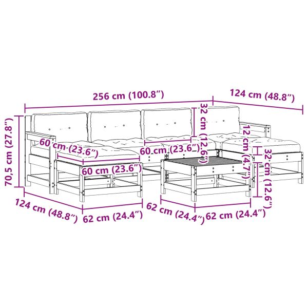 Комплект за почивка в градина 7 pcs Восъчен Кафяв
