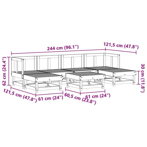Комплект за почивка в градина 7 pcs Восъчен Кафяв