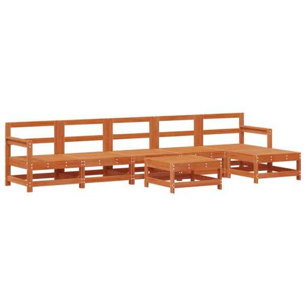 Комплект за почивка в градина 6 pcs Восъчен Кафяв