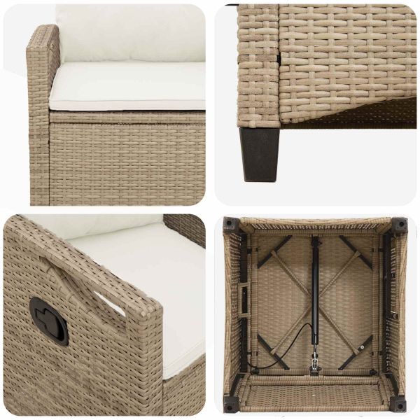 Градински стол 2 pcs Бежов и кремав 56 x 60 x 112 см