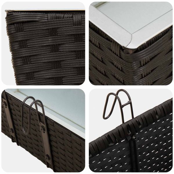 Парапет 2 pcs Черно 50 x 17 x 17 см Метал