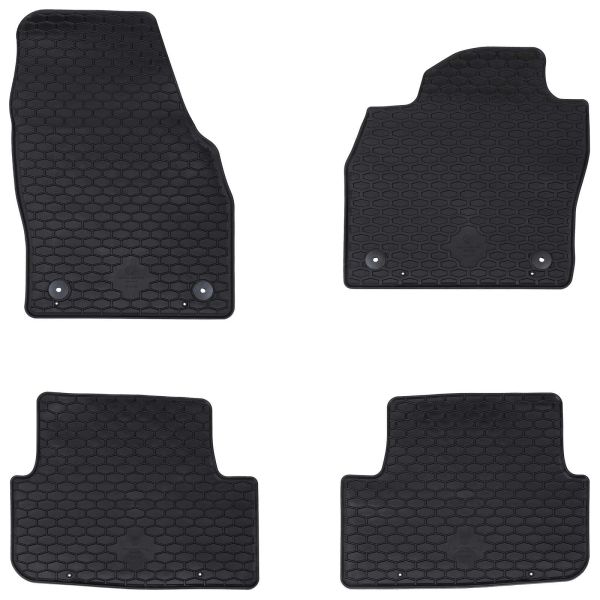 Автомобилен килим 4 pcs Черен Каучук