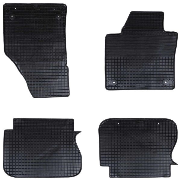Автомобилен килим 4 pcs Черен Каучук