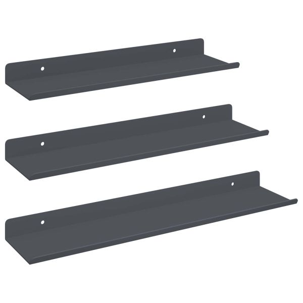 Плаващ рафт 3 бр. Антрацит 40 x 9 x 2,5 см Стомана