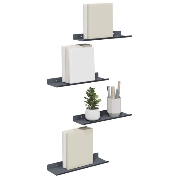 Плаващ рафт 4 pcs Антрацит 30 x 9 x 2,5 см Стомана