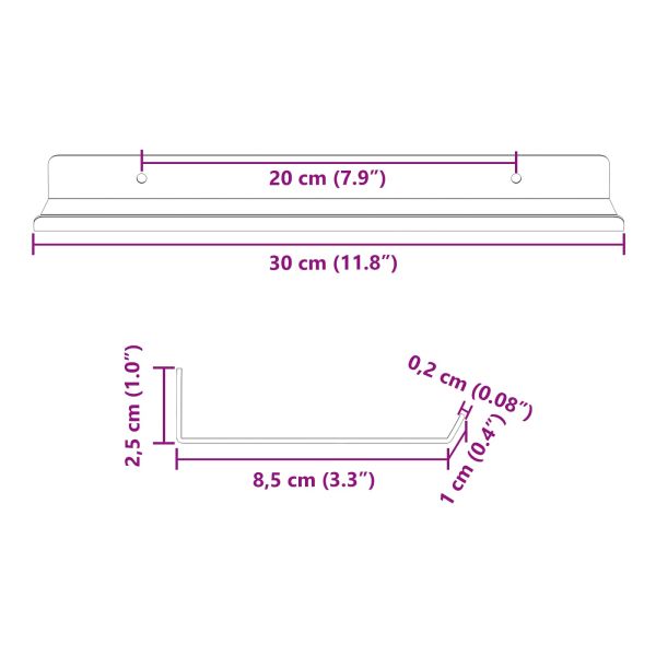 Плаващ рафт 4 pcs Антрацит 30 x 9 x 2,5 см Стомана
