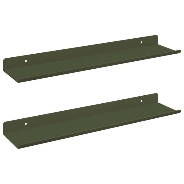 Плаващ рафт 2 pcs Маслинено зелено 40 x 8,5 x 2,5 см Стомана