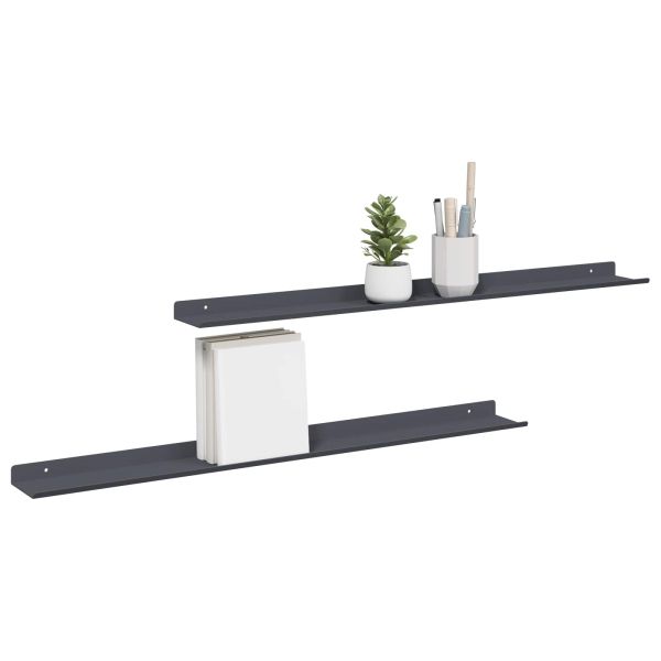 Плаващ рафт 2 pcs Антрацит 80 x 9 x 2,5 см Стомана