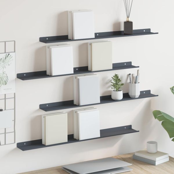 Плаващ рафт 4 pcs Антрацит 80 x 9 x 2,5 см Стомана