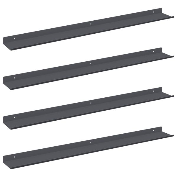 Плаващ рафт 4 pcs Антрацит 80 x 9 x 2,5 см Стомана