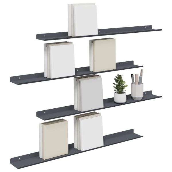 Плаващ рафт 4 pcs Антрацит 80 x 9 x 2,5 см Стомана