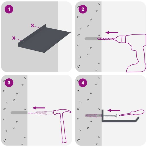 Плаващ рафт 2 pcs Антрацит 30 x 18 x 2,5 см Стомана