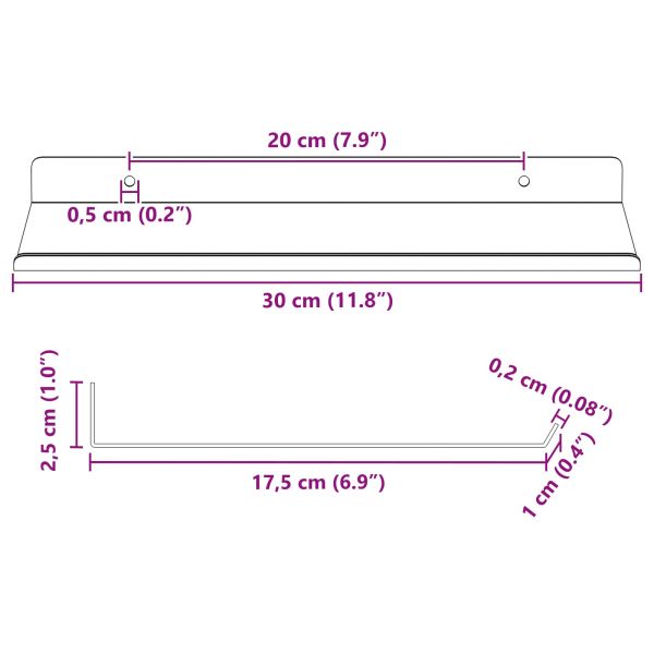 Плаващ рафт 4 pcs Бял 30 x 18 x 2,5 см Стомана