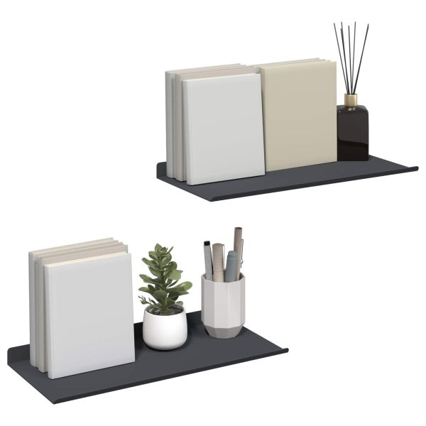 Плаващ рафт 2 бр. Антрацит 40 x 18 x 2,5 см Стомана