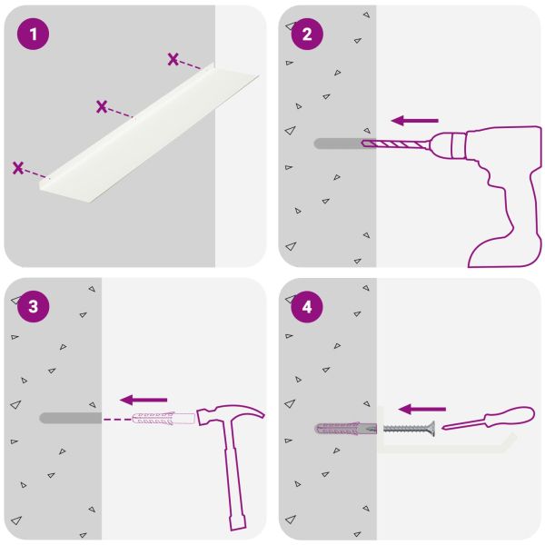 Плаващ рафт 4 pcs Бял 100 x 18 x 2,5 см Стомана
