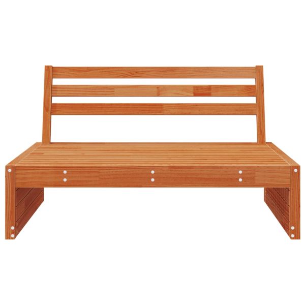 Градинен среден диван Солиден бор Восъчен Кафяв