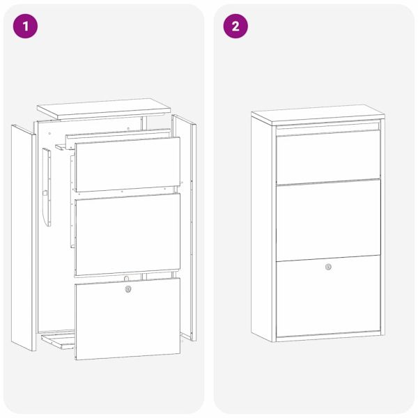 Пощенска кутия за пратки с врата Черно 44 x 22 x 82 см Стомана