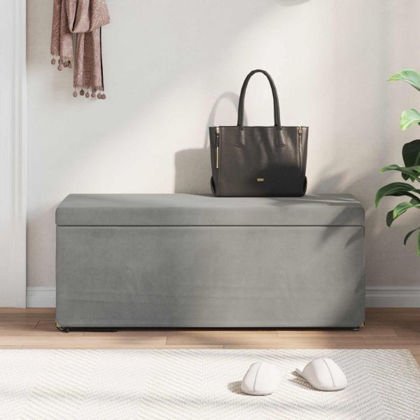 Стук Светлосиво 101 x 41 x 40 см Кадифе и инженерна дървесина