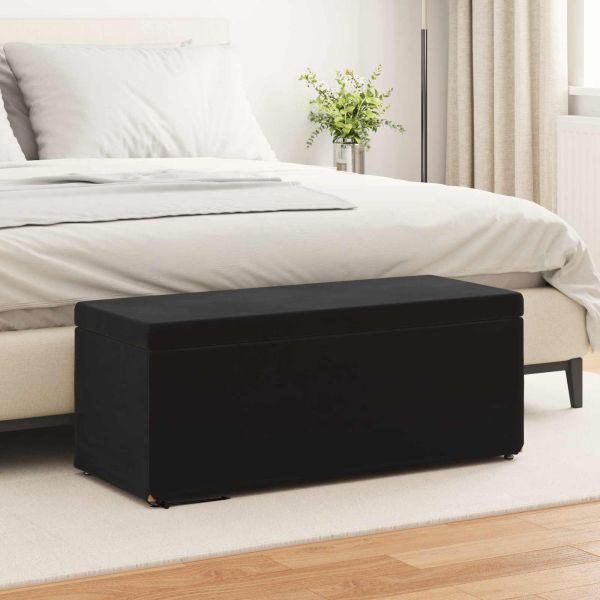 Стук Черно 101 x 41 x 40 см Кадифе и инженерна дървесина