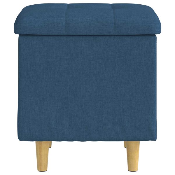 Табуретка с място за съхранение Синьо 40 x 40 x 45 cm текстил