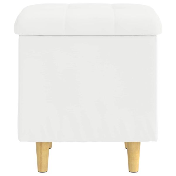 Табуретка с място за съхранение Бял 40 x 40 x 45 cm Изкуствена