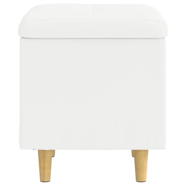Табуретка с място за съхранение Бял 40 x 40 x 45 cm Изкуствена