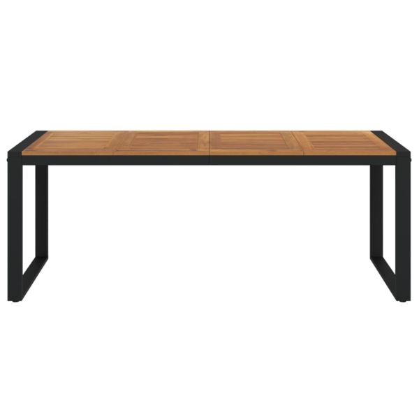 Градинска маса с U-образни крака 200x90x75 см масивна акация