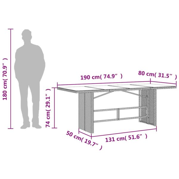 Градински трапезен комплект 9 части с възглавници сив полиратан