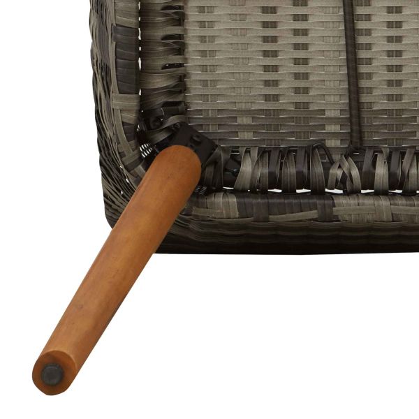 Комплект за хранене в градината 7 pcs Сив полиратан