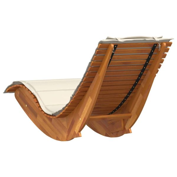 Шезлонг 2 бр. Солидно акациево дърво Кафяво