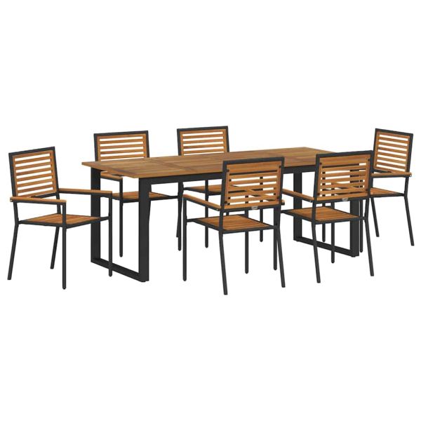 Комплект за хранене в градината 7 pcs Черно