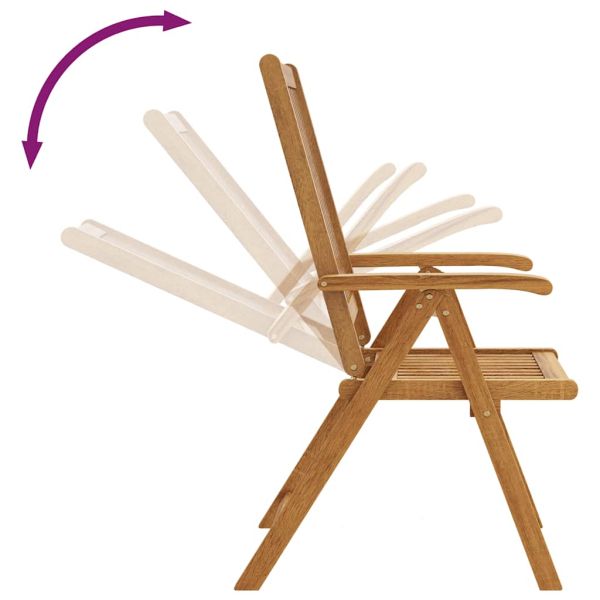 Сгъваеми градински столове, 2 бр, акация масив, кафяви