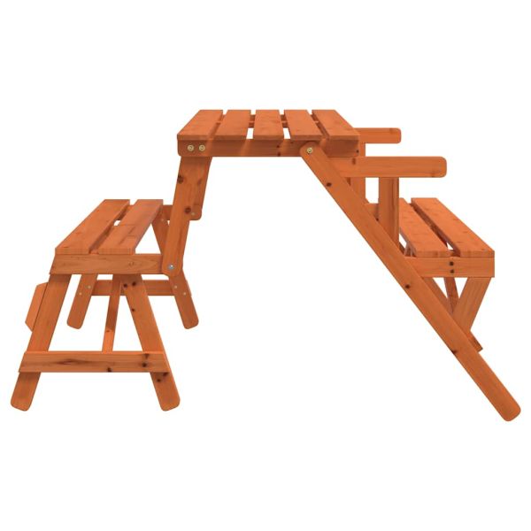 Пикник маса с пейки чамова дървесина масив 2 в 1 конвертируема