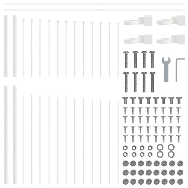 Градска ограда 7 pcs Бяло 170 x 165 см