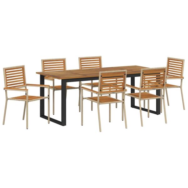 Комплект за хранене в градината 7 pcs Бежово
