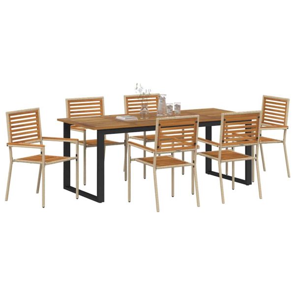 Комплект за хранене в градината 7 pcs Бежово