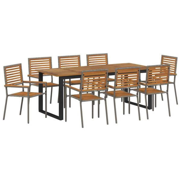 Комплект за хранене в градината 9 pcs Сив
