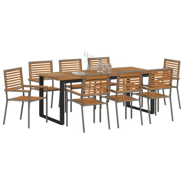 Комплект за хранене в градината 9 pcs Сив