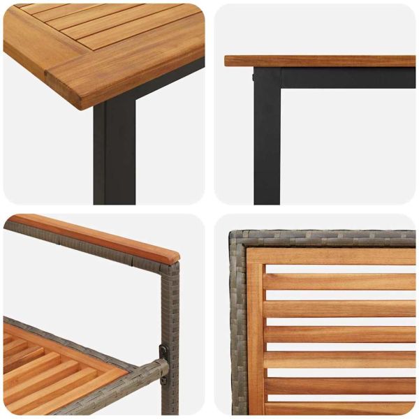 Комплект за хранене в градината 7 pcs Сив