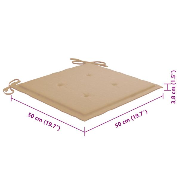 Градински столове с възглавници, 6 бр, акация масив