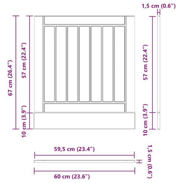 Панел за миялна машина LUCCA Черен дъб 60 x 1,5 x 57 см